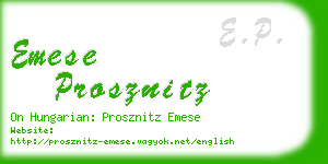 emese prosznitz business card